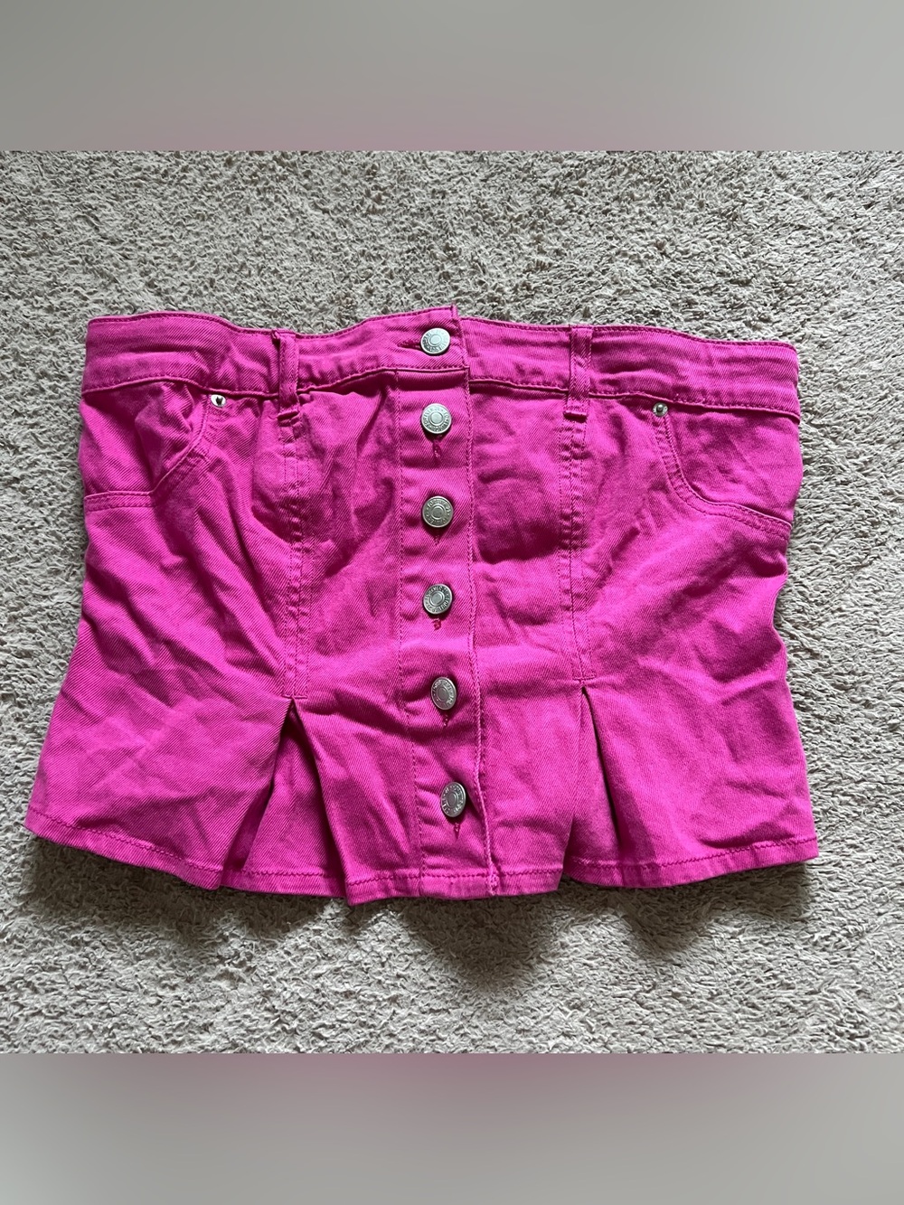 NWT Forever 21 Strapless Denim Peplum Tube Top Preppy Y2K Western Bratz Sz S